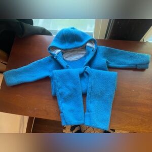 DISANA blue wool winter romper 86-92 18-24m